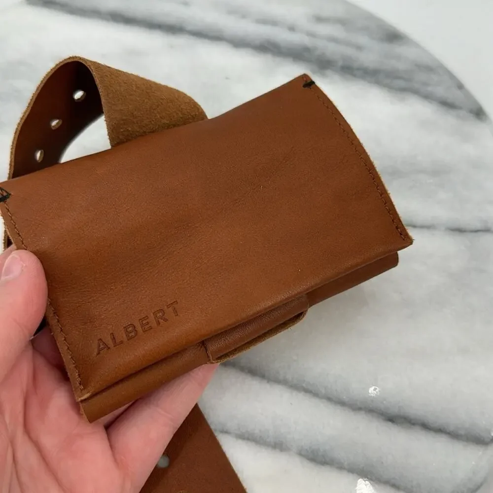 Albert roll up soft brown leather wallet